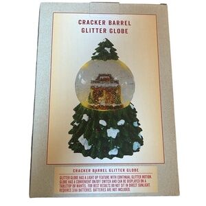 NIB Cracker Barrel Restaurant Glitter Light Snow Globe